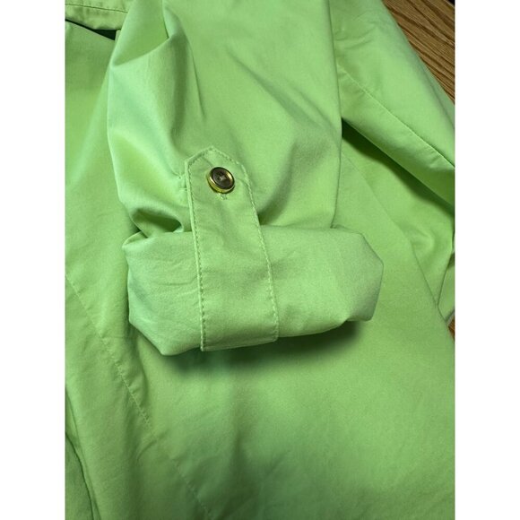 Chicos Lime Green Button Down Roll Up Long Sleeve Casual Blouse Size 2 US L - Picture 9 of 10